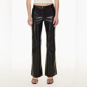 Low rise faux leather jeans
